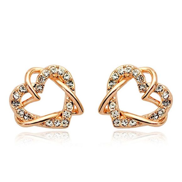 Rose Gold Stud Earrings ZBLXLX07120 - Picture 1 of 4